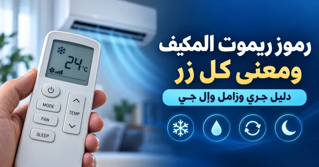 رموز ريموت المكيف ومعنى كل زر: دليل جري وزامل وإل جي